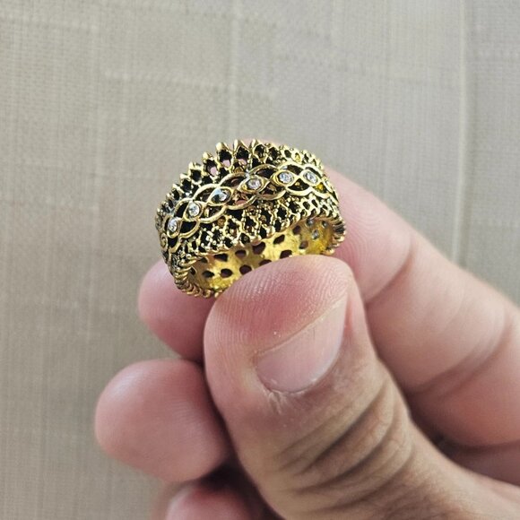 Vintage Style Ring Gold Tone Fashion Jewelry Women Ring Size 7.5 NWT Unbranded - Picture 6 of 12